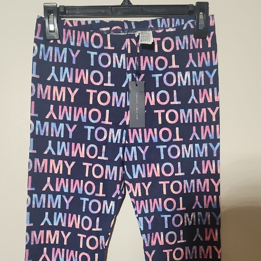 Tommy Hilfiger Kids Blue and Pink Logo Leggings - Picture 2 of 4